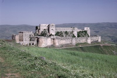 General view of the fortress of Krak des Chevaliers, c.1143 by Crusader Period